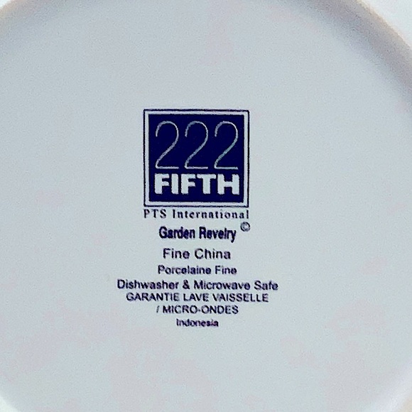 222 FIFTH GARDEN REVELRY APPETIZER BUTTER PLATE 6 1/2 INCH - Picture 6 of 6